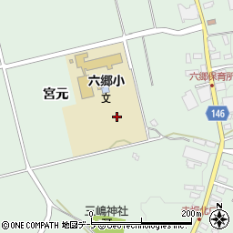 青森県黒石市三島宮元周辺の地図