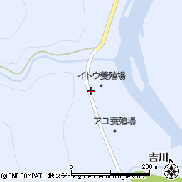 鰺ヶ沢町イトウ養殖場周辺の地図