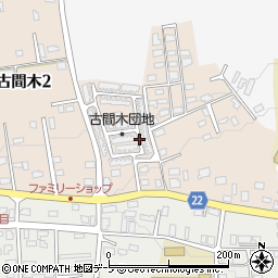 青森県三沢市古間木周辺の地図