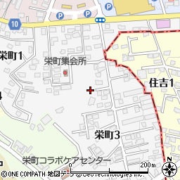 青森県三沢市栄町周辺の地図