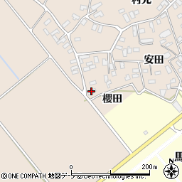 青森県黒石市西馬場尻櫻田周辺の地図