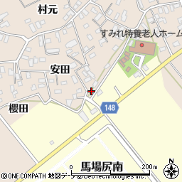 青森県黒石市西馬場尻前田35周辺の地図