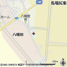 青森県黒石市北田中馬場尻中道東周辺の地図
