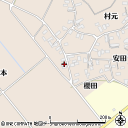 青森県黒石市西馬場尻村元44周辺の地図