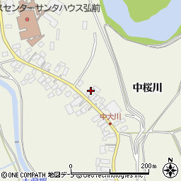 青森県弘前市大川中桜川8-2周辺の地図