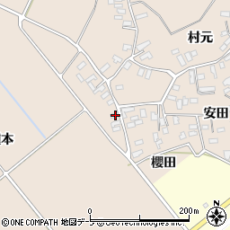 青森県黒石市西馬場尻村元43周辺の地図