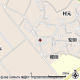 青森県黒石市西馬場尻村元46周辺の地図