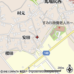青森県黒石市西馬場尻村元113周辺の地図