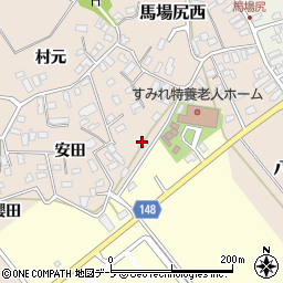 青森県黒石市西馬場尻（前田）周辺の地図