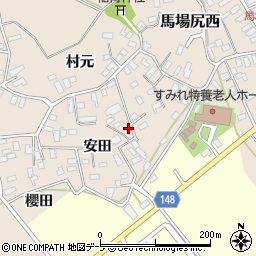 青森県黒石市西馬場尻村元71周辺の地図