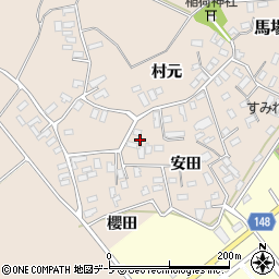 青森県黒石市西馬場尻村元61周辺の地図