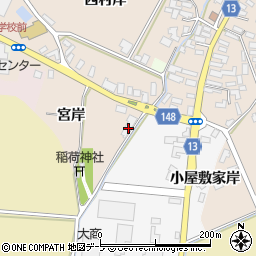 青森県黒石市小屋敷宮岸5周辺の地図