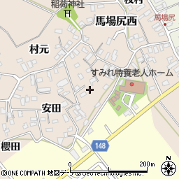 青森県黒石市西馬場尻村元73周辺の地図