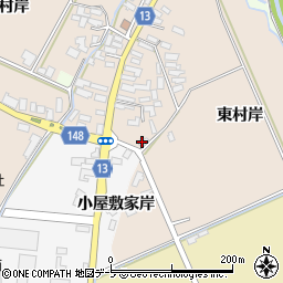 青森県黒石市小屋敷東村岸周辺の地図