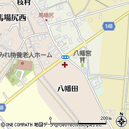青森県黒石市西馬場尻（八幡田）周辺の地図