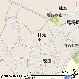 青森県黒石市西馬場尻村元周辺の地図