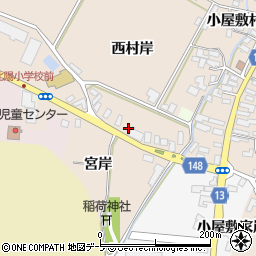 青森県黒石市小屋敷西村岸6-1周辺の地図