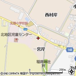青森県黒石市小屋敷宮岸周辺の地図