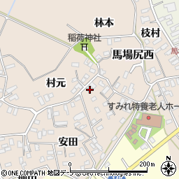 青森県黒石市西馬場尻村元81周辺の地図