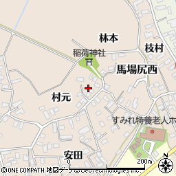 青森県黒石市西馬場尻村元89周辺の地図