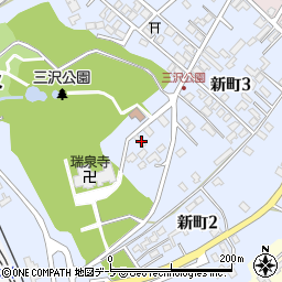青森県三沢市新町周辺の地図