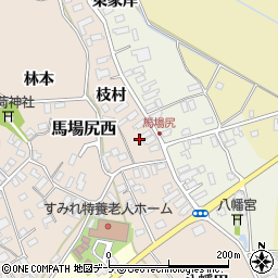 青森県黒石市西馬場尻枝村1-17周辺の地図