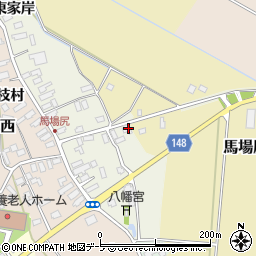 青森県黒石市東馬場尻（八幡田）周辺の地図
