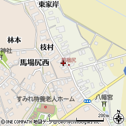 青森県黒石市西馬場尻枝村4周辺の地図