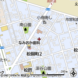 青森県三沢市松園町周辺の地図