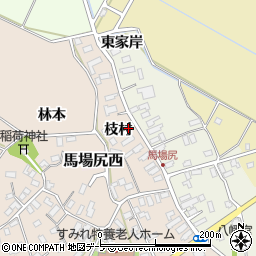 青森県黒石市西馬場尻枝村7周辺の地図