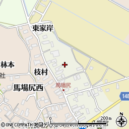 青森県黒石市東馬場尻周辺の地図