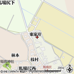 青森県黒石市東馬場尻（東家岸）周辺の地図