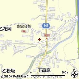 青森県黒石市高舘周辺の地図