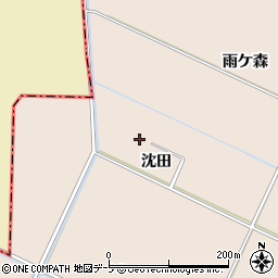 青森県黒石市西馬場尻（沈田）周辺の地図
