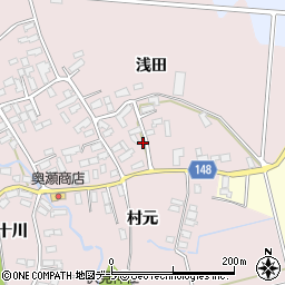 青森県黒石市二双子浅田25-2周辺の地図