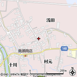 青森県黒石市二双子浅田35周辺の地図