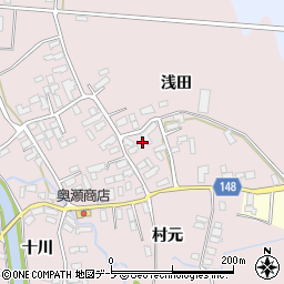 青森県黒石市二双子浅田32周辺の地図