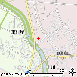 青森県黒石市二双子十川周辺の地図