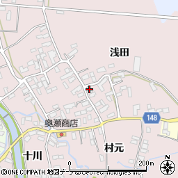 青森県黒石市二双子浅田33周辺の地図
