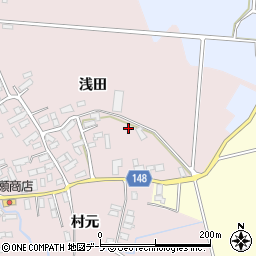青森県黒石市二双子浅田周辺の地図
