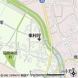青森県黒石市飛内東村岸周辺の地図