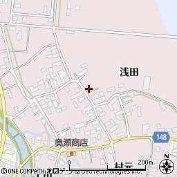 青森県黒石市二双子浅田55周辺の地図