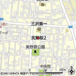青森県三沢市美野原周辺の地図