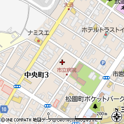 青森県三沢市中央町周辺の地図
