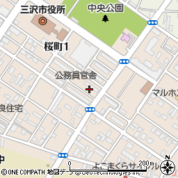 青森県三沢市桜町周辺の地図