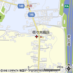青森県黒石市高舘甲花岡8周辺の地図