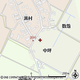 青森県黒石市東馬場尻中坪周辺の地図