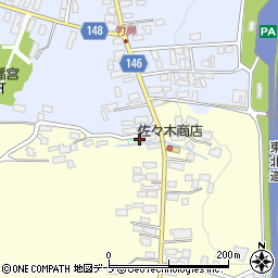 青森県黒石市高舘甲花岡1周辺の地図