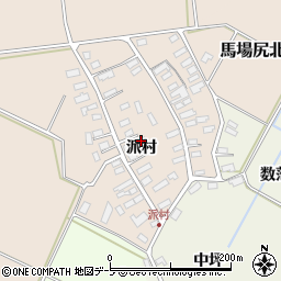 青森県黒石市西馬場尻派村周辺の地図