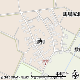 青森県黒石市西馬場尻（派村）周辺の地図